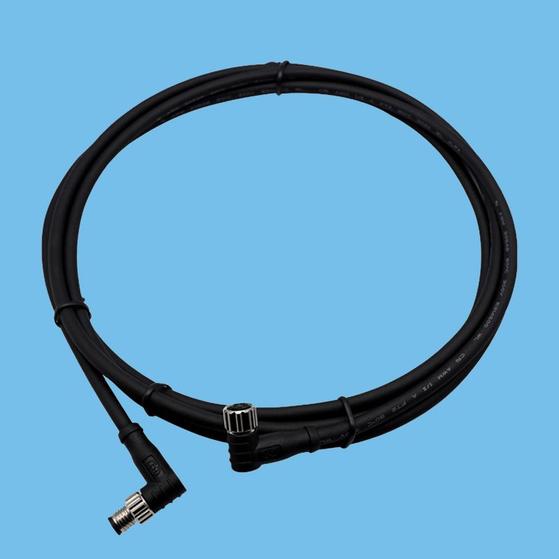 M12 6PIN公-母901度成型防水IP68