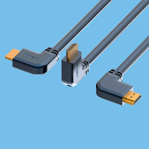 HDMI 公头 - 公头连接器 镀金外壳 90 度成型尺寸 0.3MT ~ 3.0MT 灰色